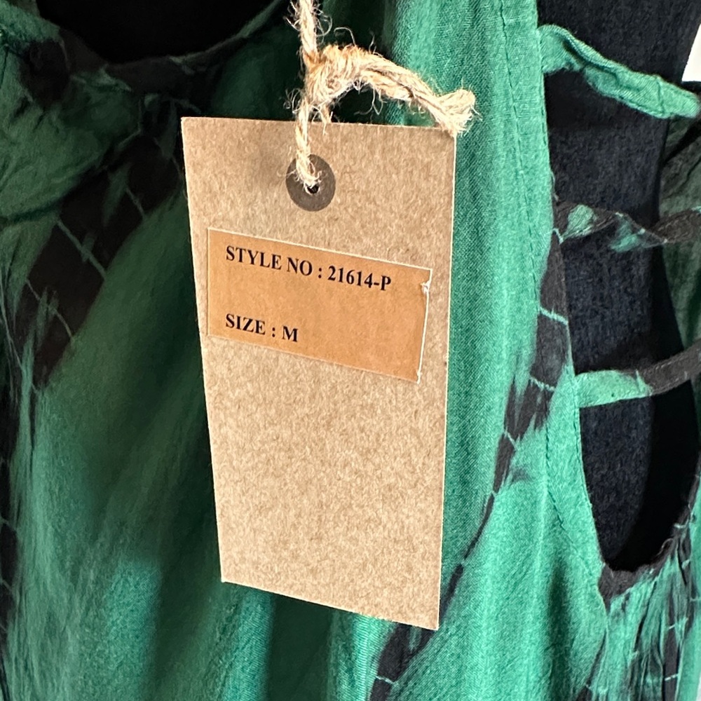 NWT Tie-Dye Maxi Dress in Green, Red, and Yellow - Picture 5 of 6
